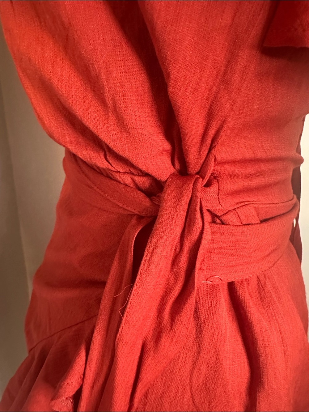 Open back Ruffled Mini Dress small deep rust color - Picture 7 of 14